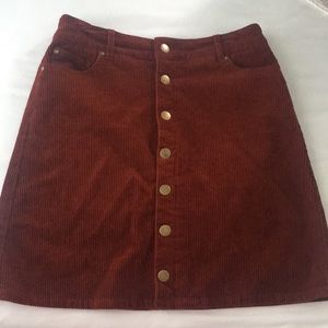 Burnt orange corduroy skirt